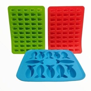 Lot of 3 mini bear gummy fish molds crafting ice cubes